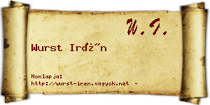 Wurst Irén névjegykártya